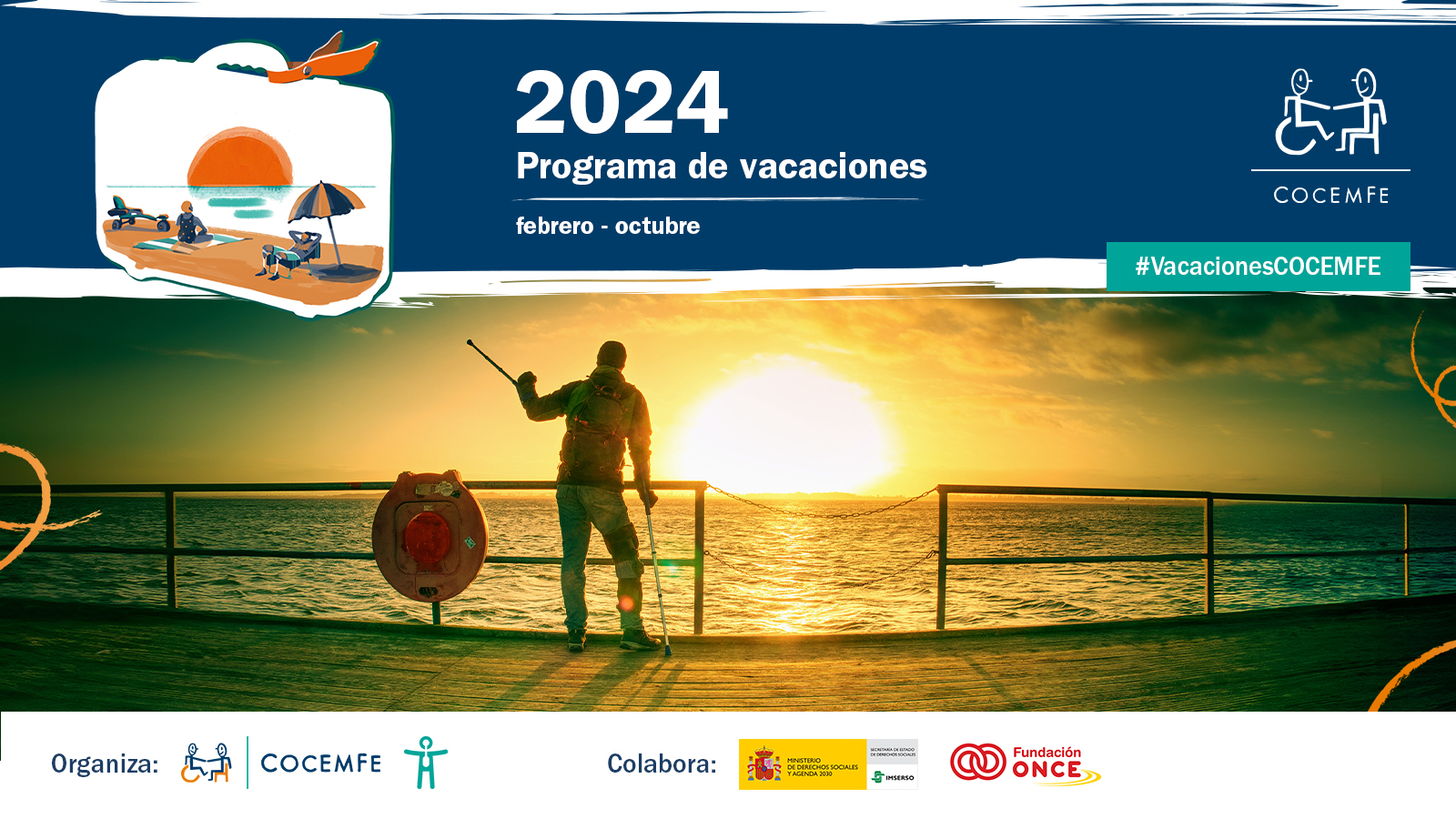 Cartell del programa de vacances de COCEMFE 2024